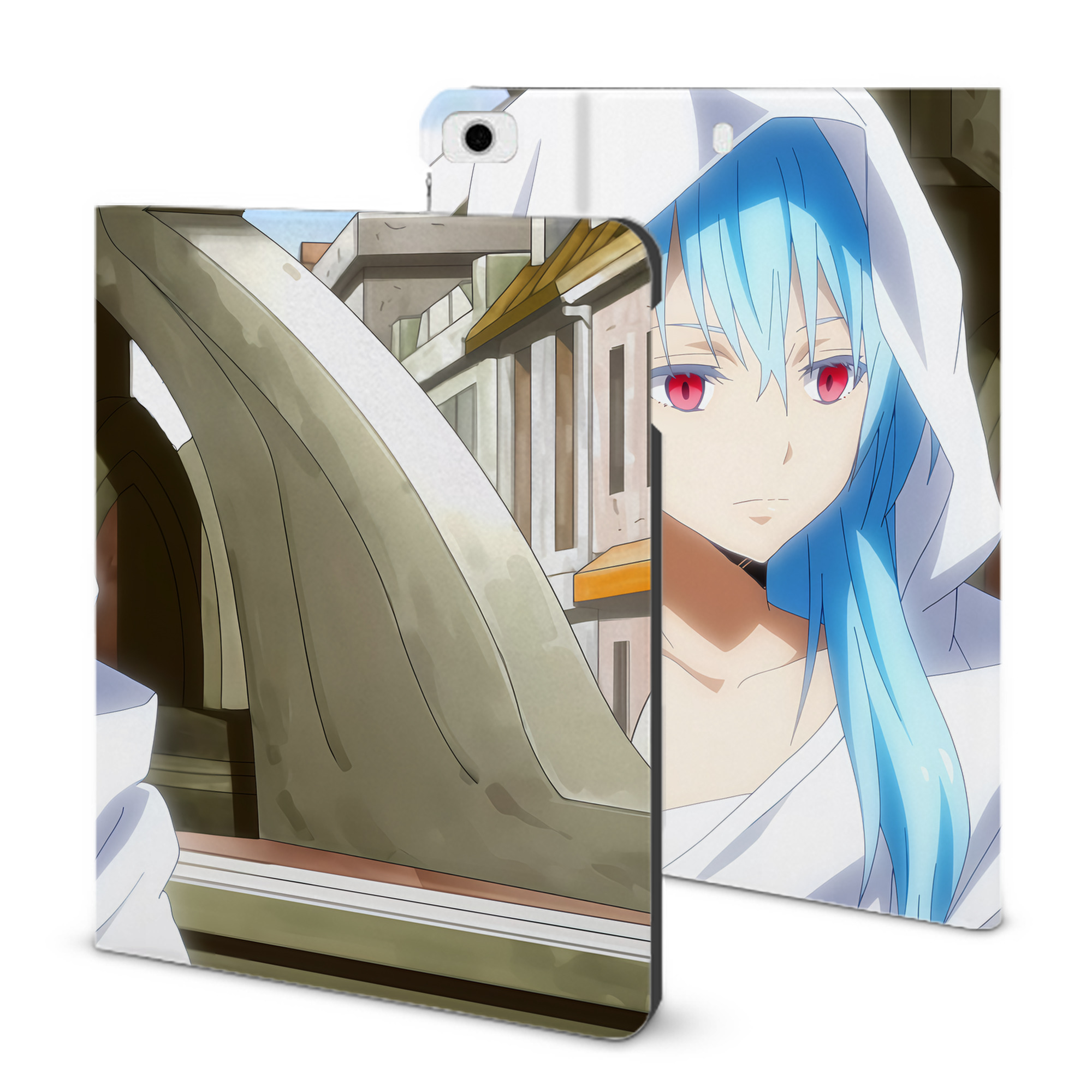 （画像用） 転スラ Regarding Reincarnated to Slime IPad ケース ブック型 PUレザー TPU 耐衝撃 軽量 薄型 ペン収納なし 全面保護 IPad 各モデル対応